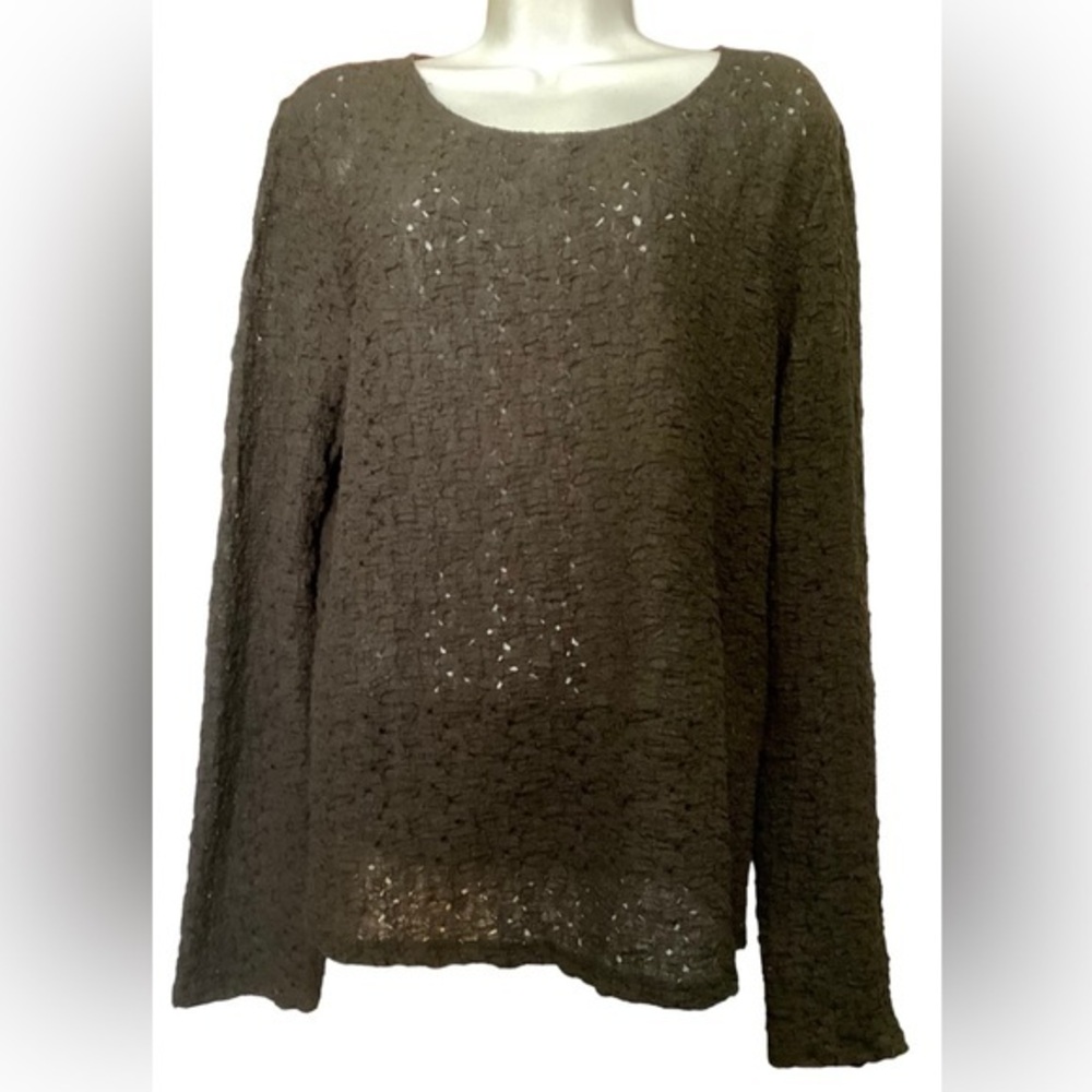 New! Sheer Black Top Swim Cover Top Large